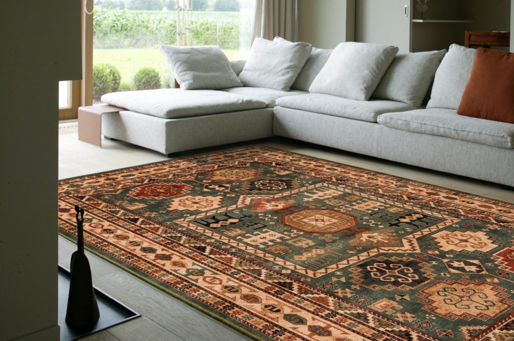 Green and Brown Persian Traditional Rug